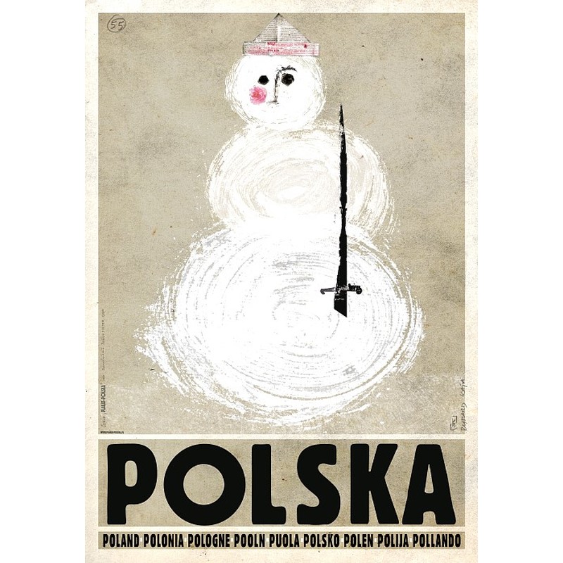 Polska, bałwan, polski plakat turystyczny