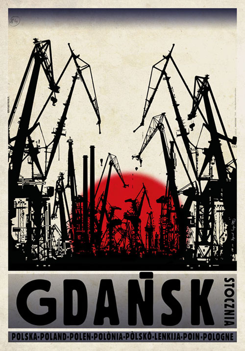 Gdansk - Stocznia, plakat z serii Polska, R. Kaja