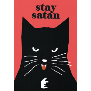 Stay Satan, Cat Poster by...